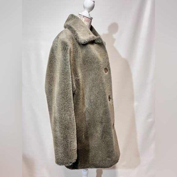 BERNARDO Taupe‎ faux fur Teddy jacket size L. - Picture 7 of 15